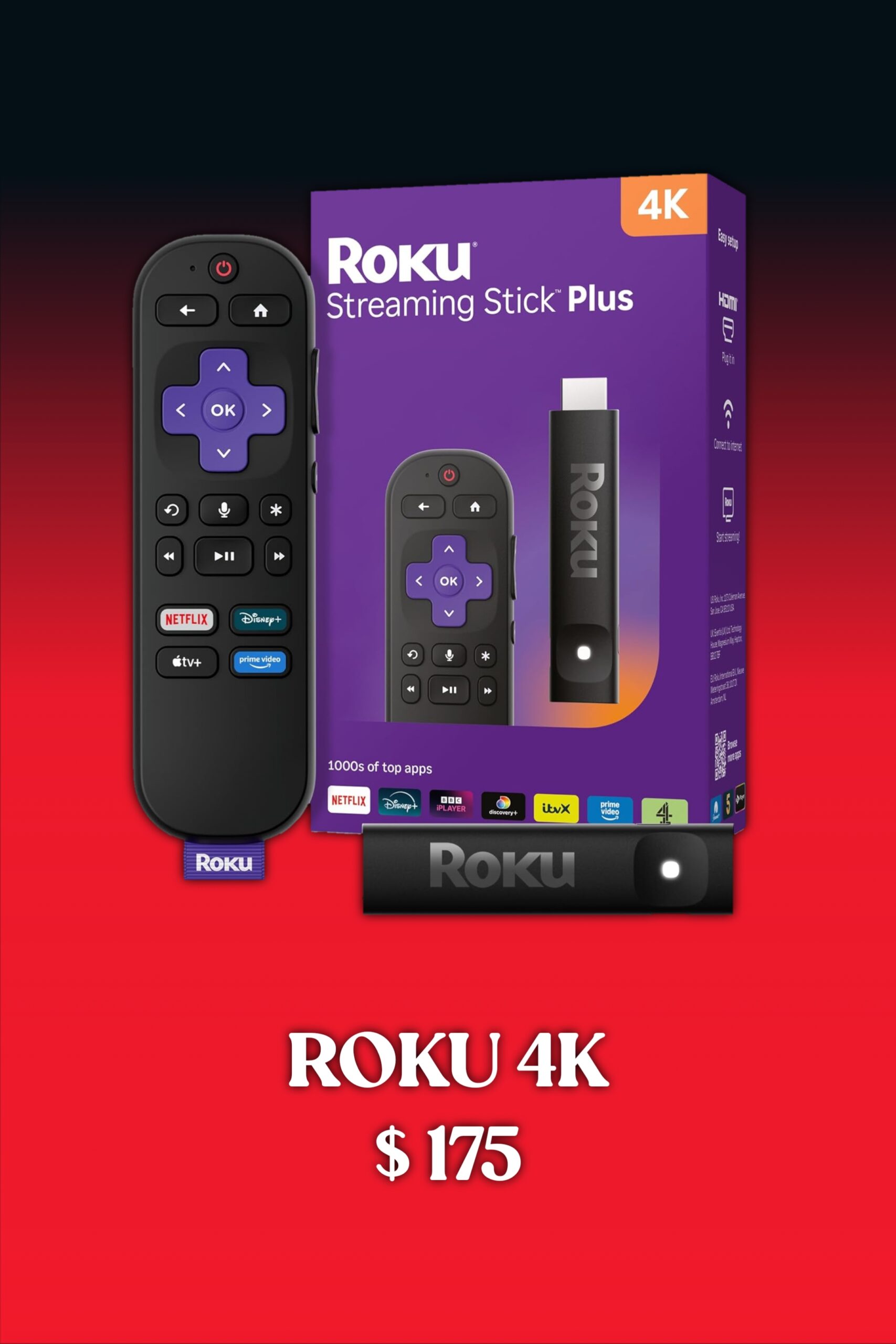 Roku 4K streaming device compatible with IPTV Portugal subscription for live TV channels