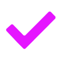 A bold, bright pink check mark symbol on a plain white background, perfect for representing quality or approval in IPTV Latino services.